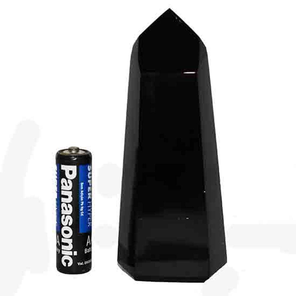 Ponta Obsidiana Negra Médio 10cm Pedra Lava Vulcanica