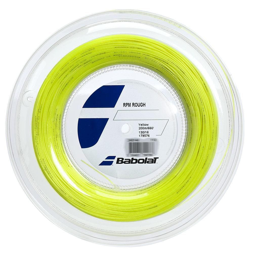 Corda Babolat RPM Rough 16L 1.30mm Amarela - Rolo com 200 Metros
