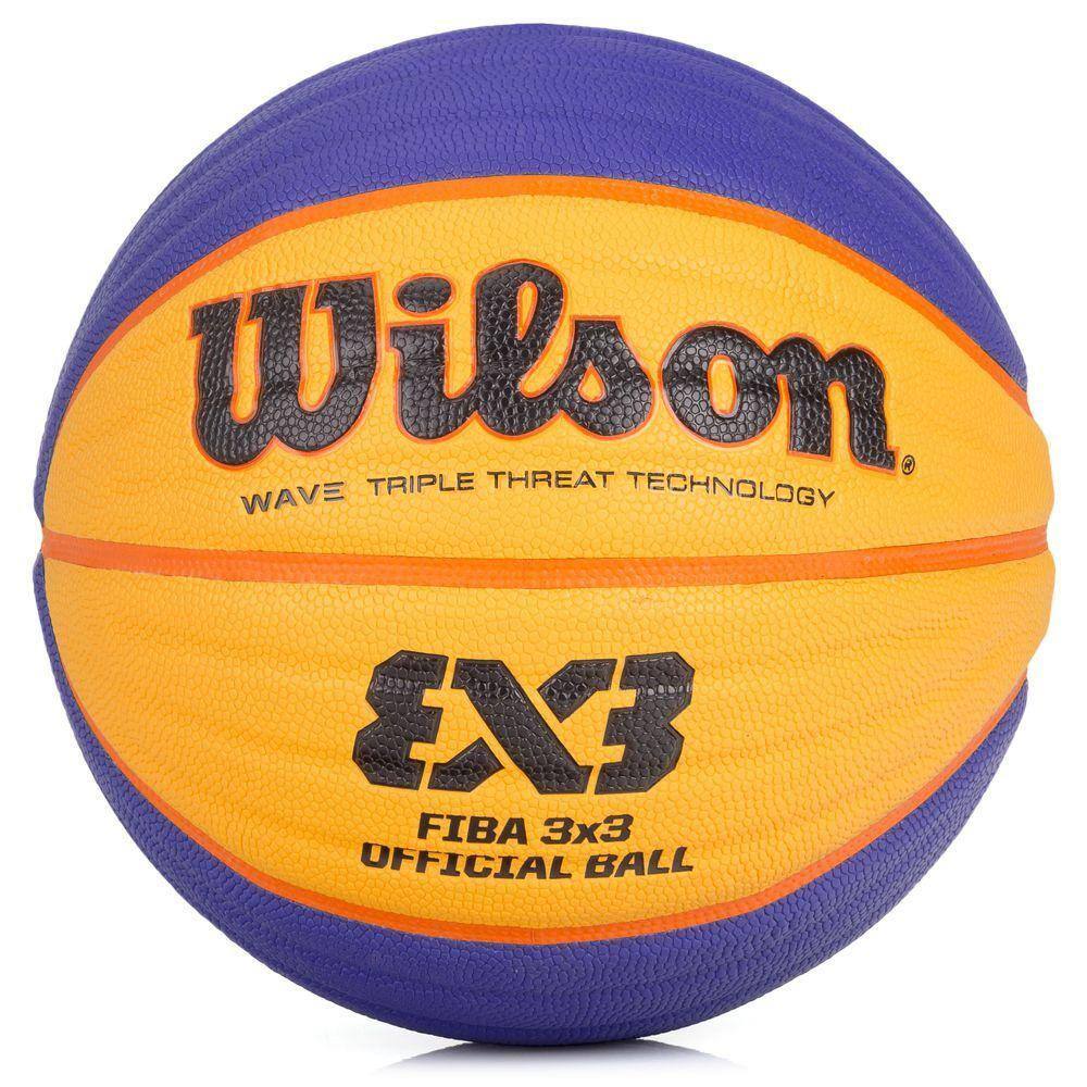 Bola de Basquete Wilson Oficial Fiba 3X3 Azul e Amarela