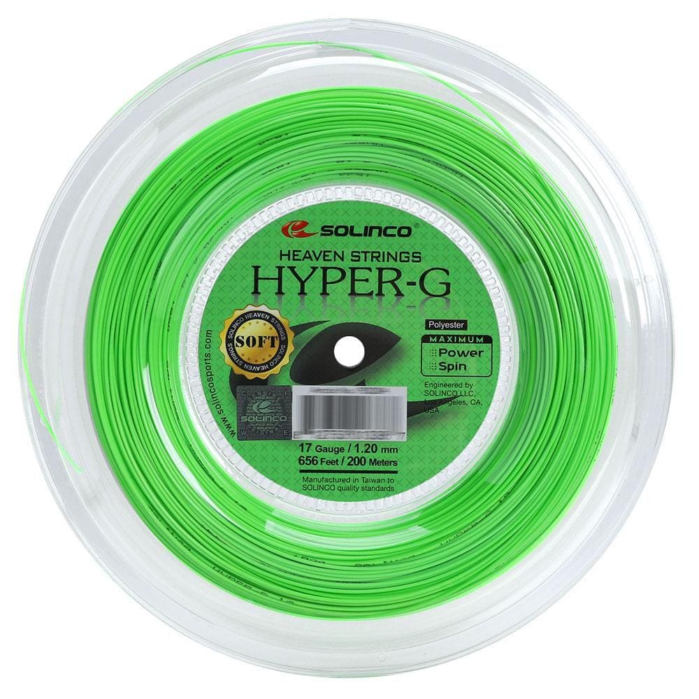 Corda Solinco Hyper G Soft 17 1.20mm Rolo com 200 Metros Verde