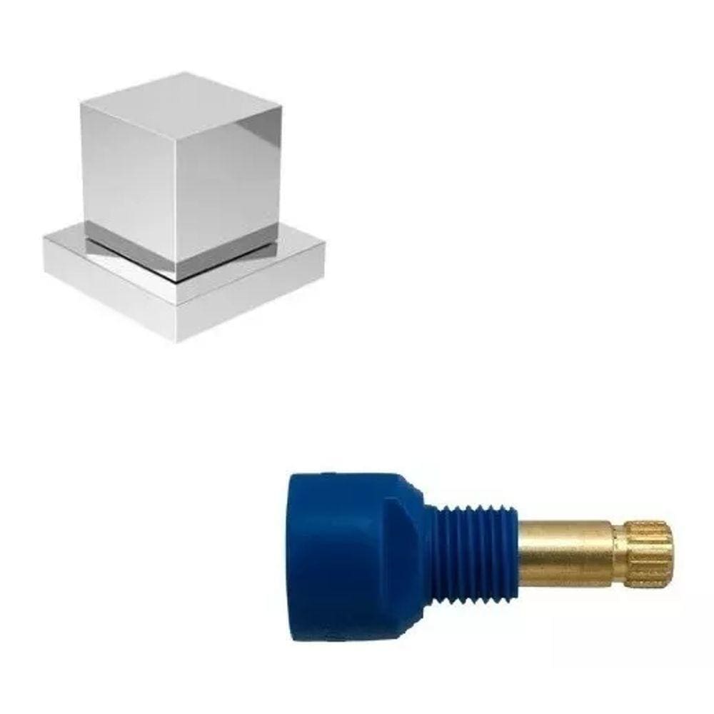 Acabamento P/ Registro Quadrado Cromado + Conversor Fabrimar