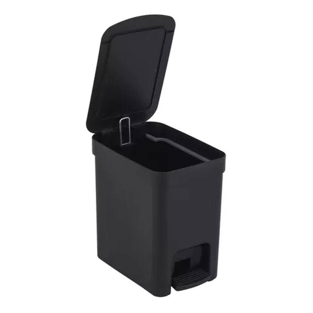 Lixeira De Banheiro - Delicada E Prática - Preto - 6 Litros