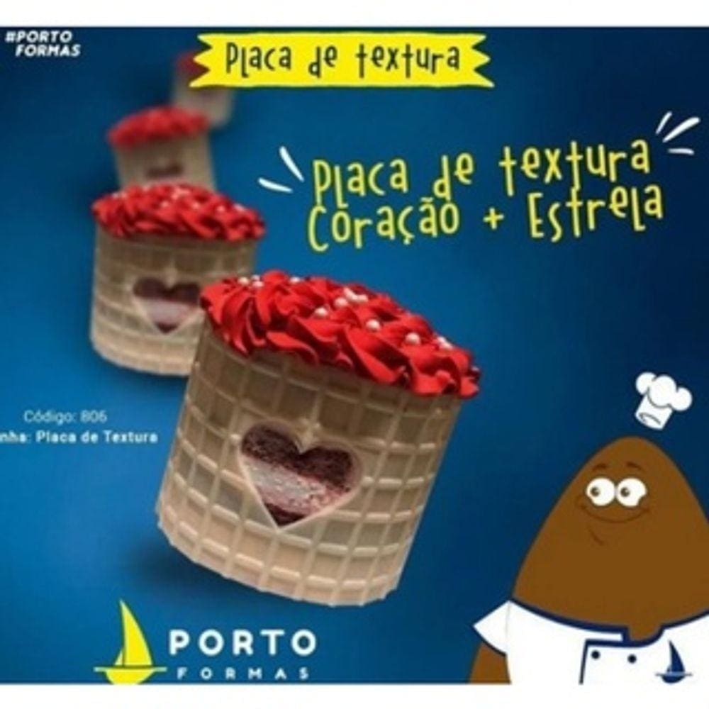 Kit 4 Placas De Textura Flexível (coração + Estrela) 806