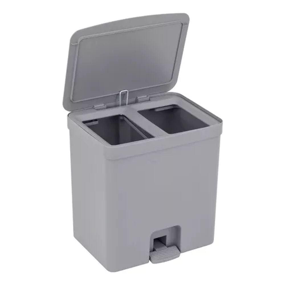 Lixeira Reciclavel Seletiva 20l Plástico Cinza 35x33x26cm
