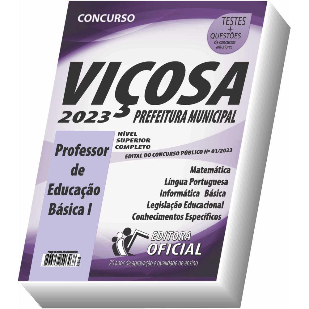 Apostila Prefeitura Municipal de Viçosa - MG - Professor de Educação Básica I