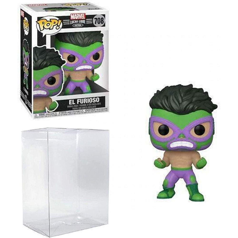 Hulk El Furioso Pop #708 Pop Marvel Luchadores Vinyl Figure (Empacotado com Protetor EcoTek para Proteger a Caixa de Exibição)