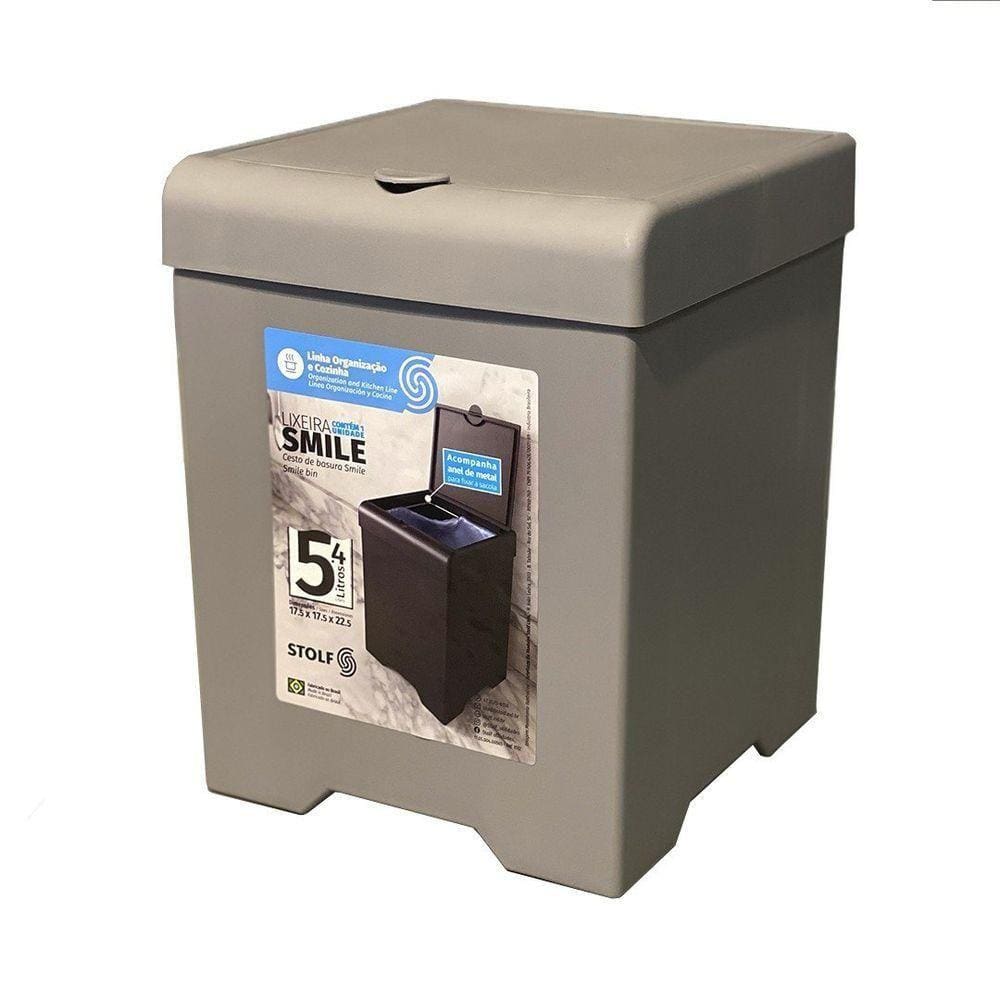 Lixeira De Pia Smile 5,4l - Stolf Cinza