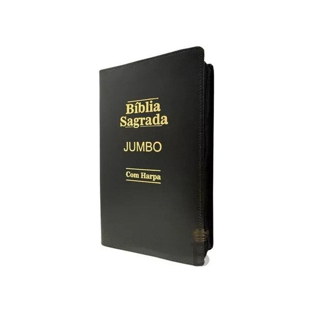 Bíblia Sagrada Letra Jumbo Fecha C/ Ziper Preto Culto
