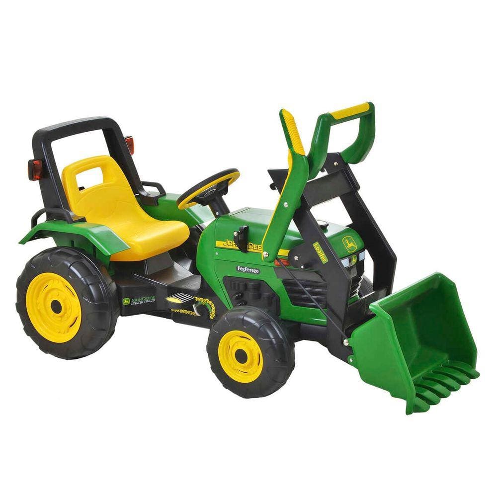 Trator amarelo e preto, trator Cartoon John Deere, trator dos