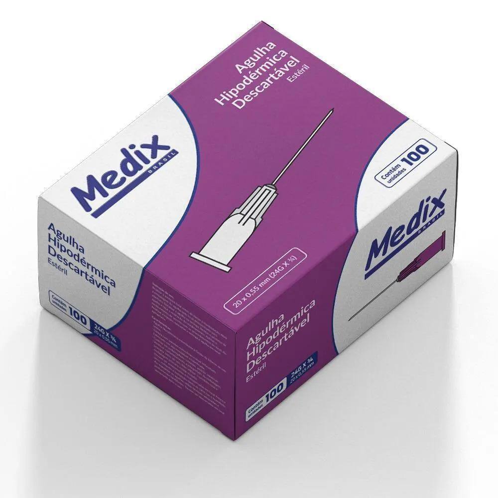 Agulha Desc Est 20X0.55Mm Com 100 Medix