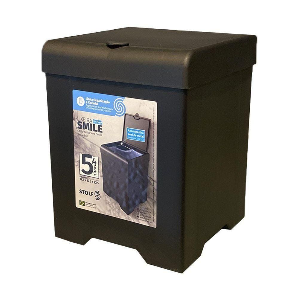 Lixeira De Pia Smile 5,4l - Stolf Preto