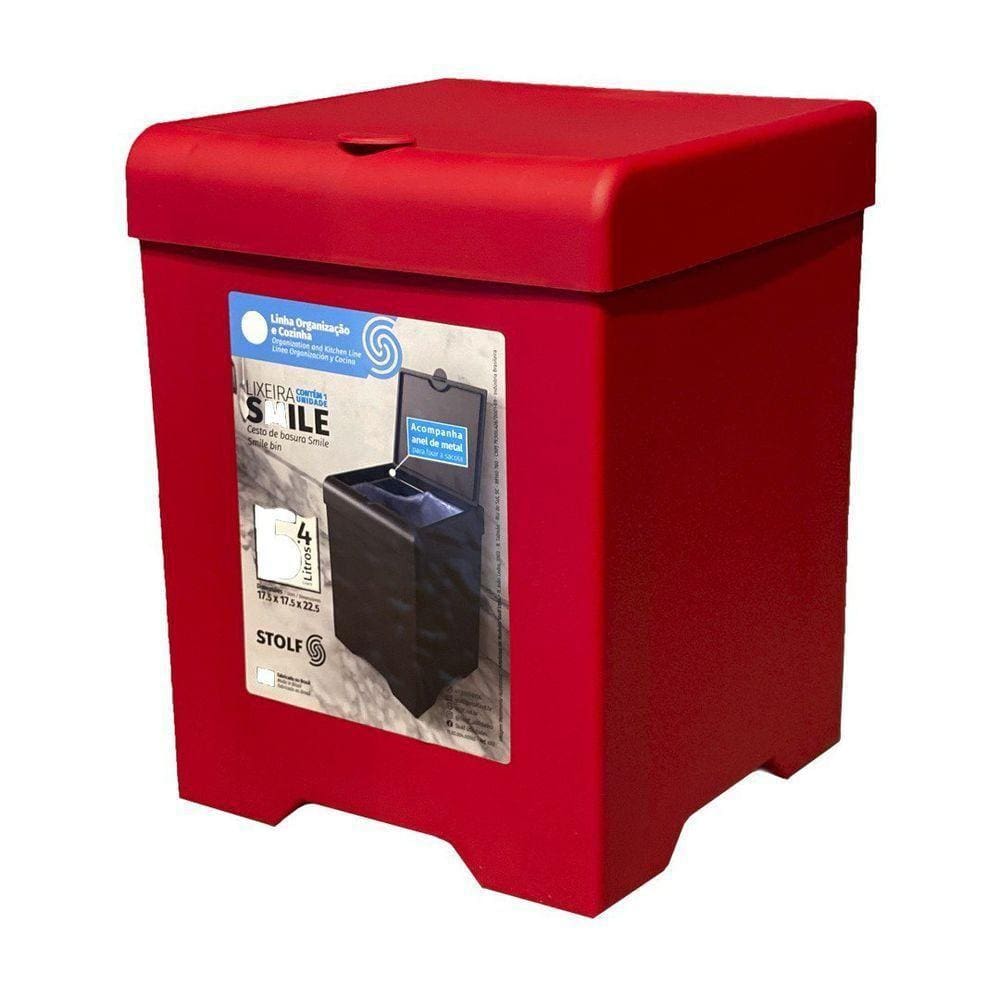 Lixeira De Pia Smile 5,4l - Stolf Vermelho