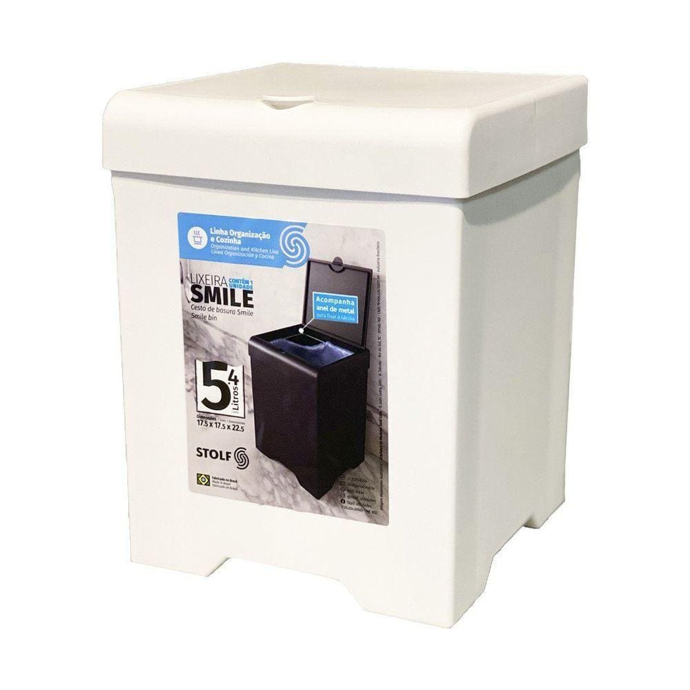 Lixeira De Pia Smile 5,4l - Stolf Branco
