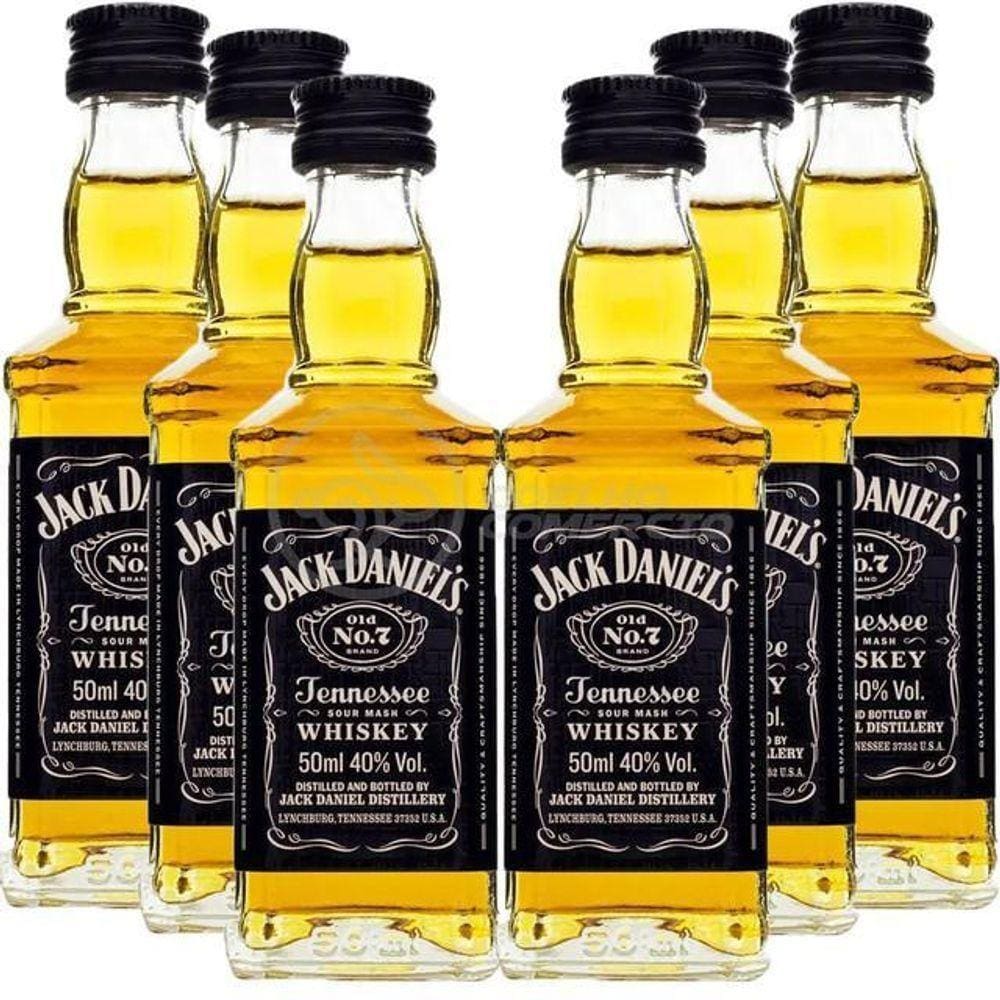 Kit 6 Padrinhos Casamento Miniatura Whisky Jack Daniels 50Ml