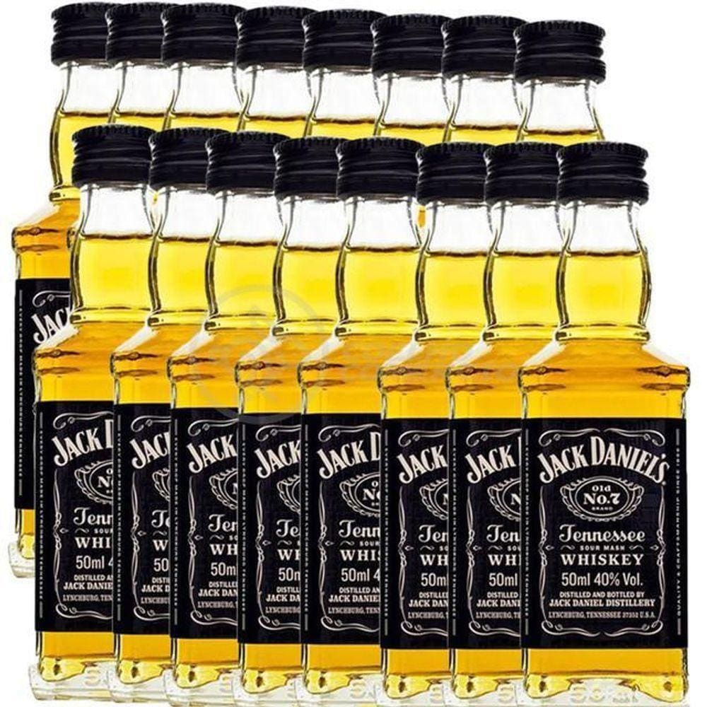 Kit 16 Miniatura Whisky Uísque Jack Daniels Nº7 50ml