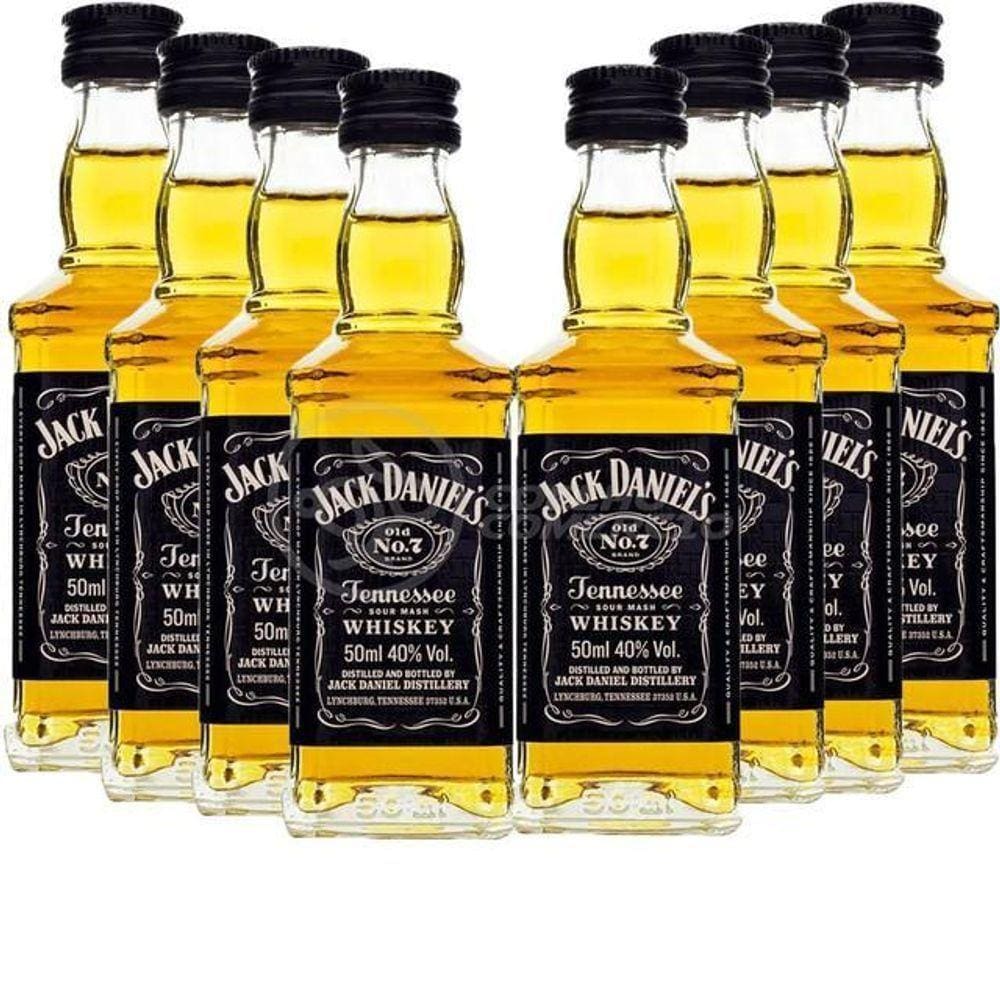 Kit 8 Padrinhos Casamento Miniatura Whisky Jack Daniels 50Ml