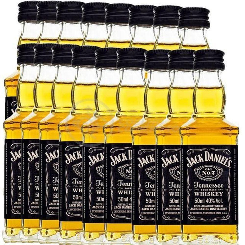 Kit 17 Padrinhos Casamento Mini Whisky Jack Daniels 50Ml