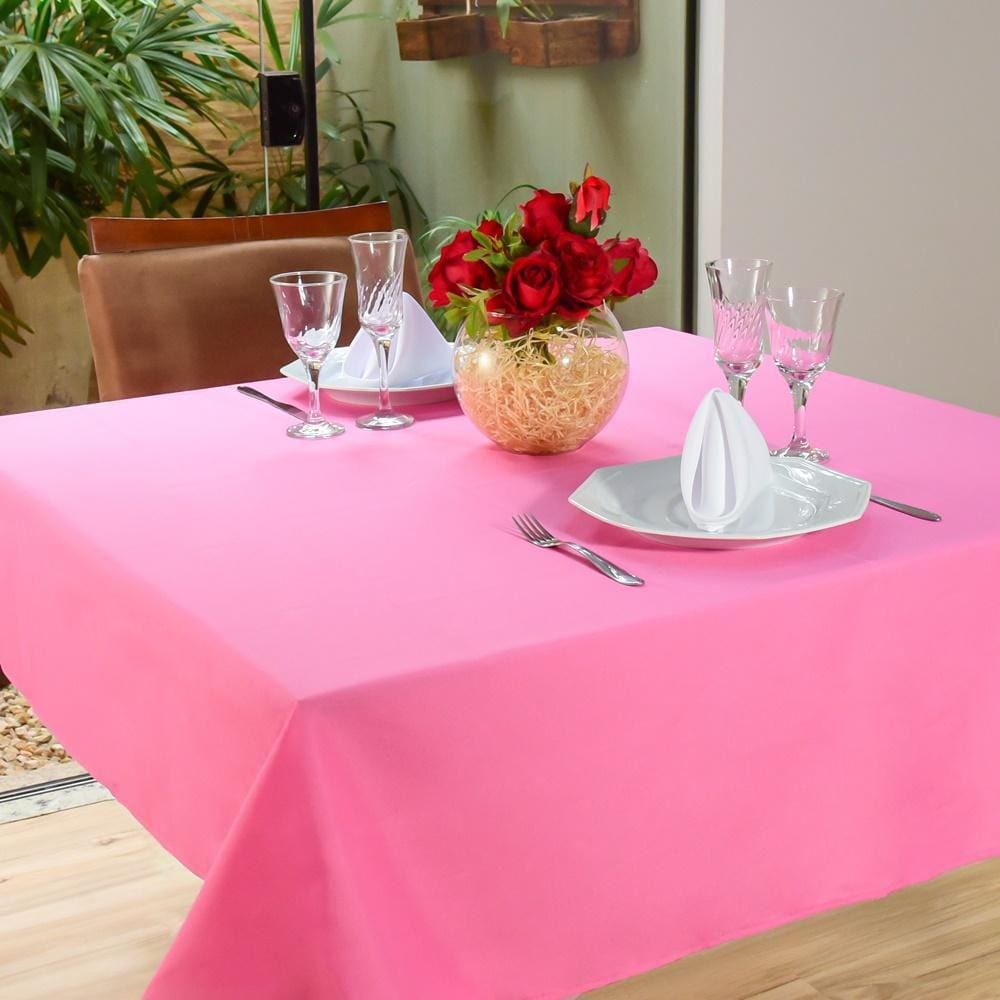 Toalha Mesa 4 Lugares Sala Jantar Oxford Lisa 1,50M Pink