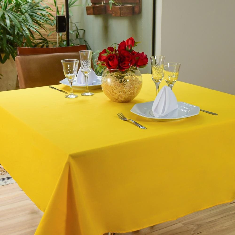 Toalha Mesa 6 Lugares Sala Jantar Oxford Lisa 2,00M Amarelo