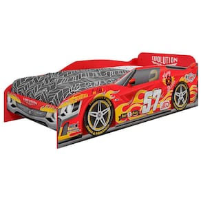 Cama Infantil Menino Evolution Car 100% MDF Cor Vermelho - Móveis Estrela Baby