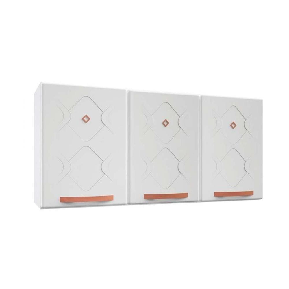 Armário Aéreo Cozinha Modulado Mirage New C/ 3 Portas Branco - Telasul