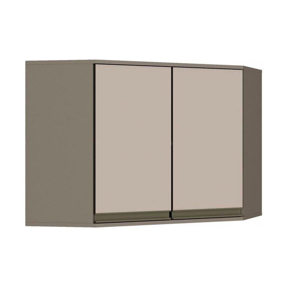 Armário Aéreo P/ Cozinha Canto Oblíquo Connect 2 Portas 80cm Duna/cristal - Henn