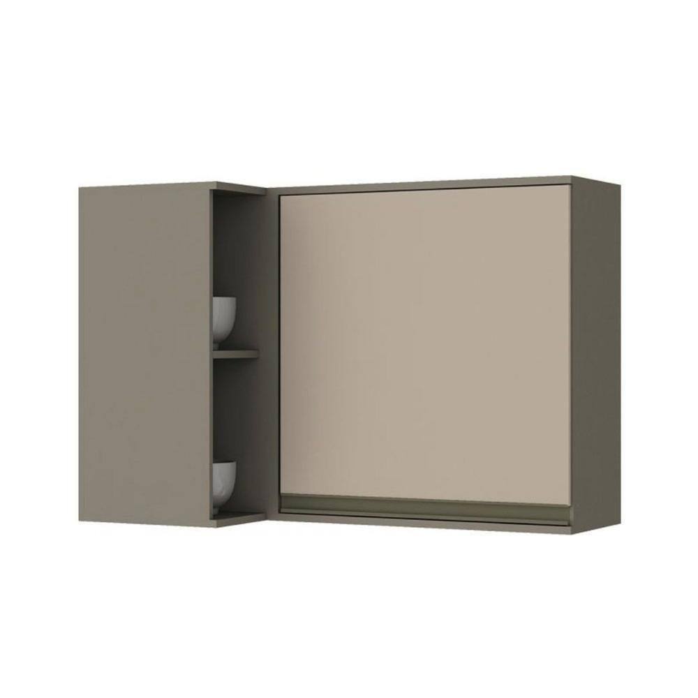 Armário Aéreo Cozinha Modulado Canto Reto Connect 1 Porta Duna/cristal - Henn