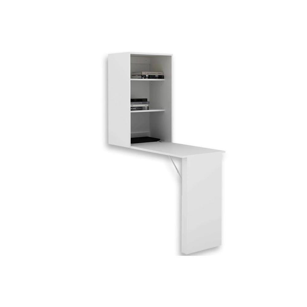 Armário Multiuso Sala Am3106 C/ Mesa Retrátil E 2 Prateleiras Branco - Tecno Mobili