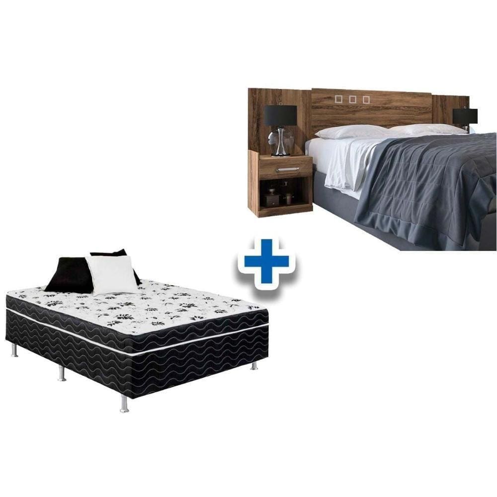 Cama Box Casal Conjugada Ortopédico + Cabeceira Plus Demolição