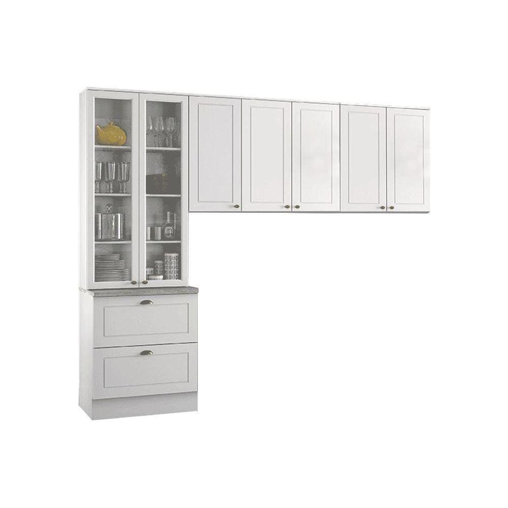 Cozinha Modulada Henn Americana 3 Peças (2 Armários + 1 Paneleiro) Cpt06 Branco