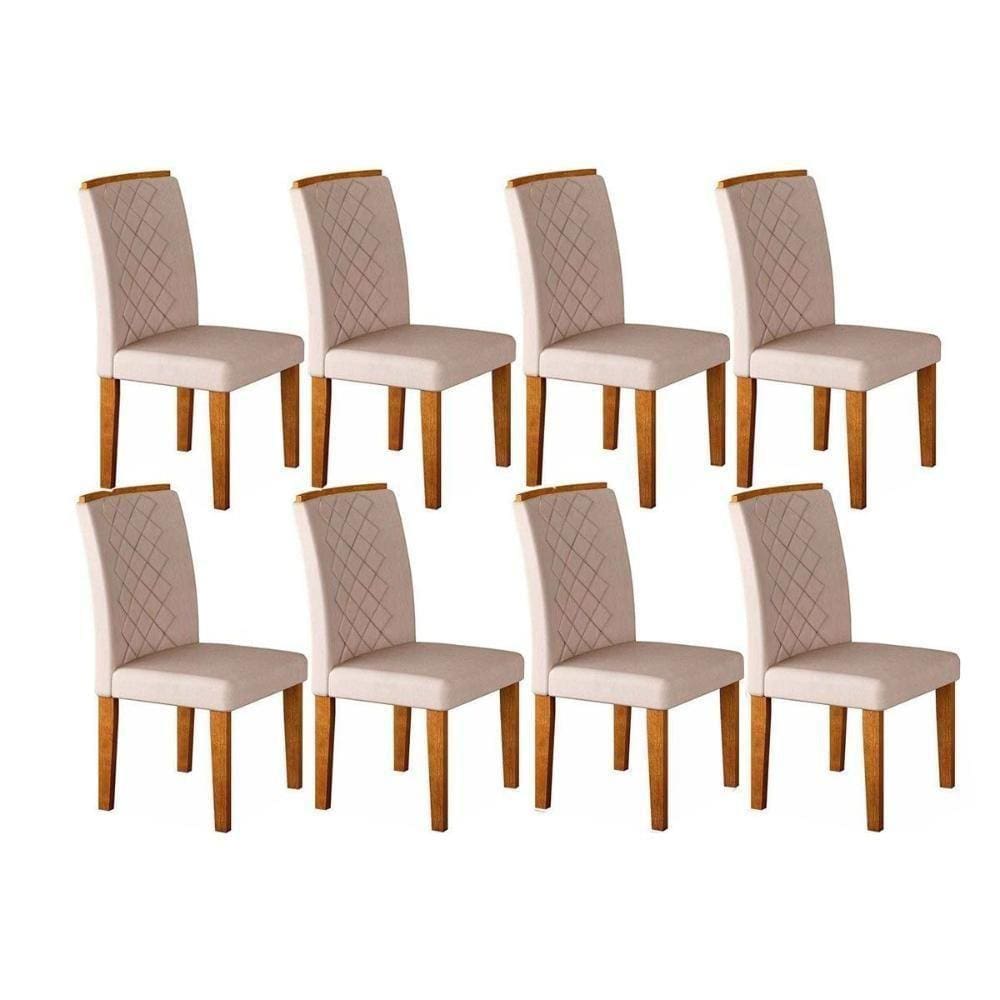 Cadeira Sala De Jantar Jade Kit 8 Un Imbuia/veludo Creme