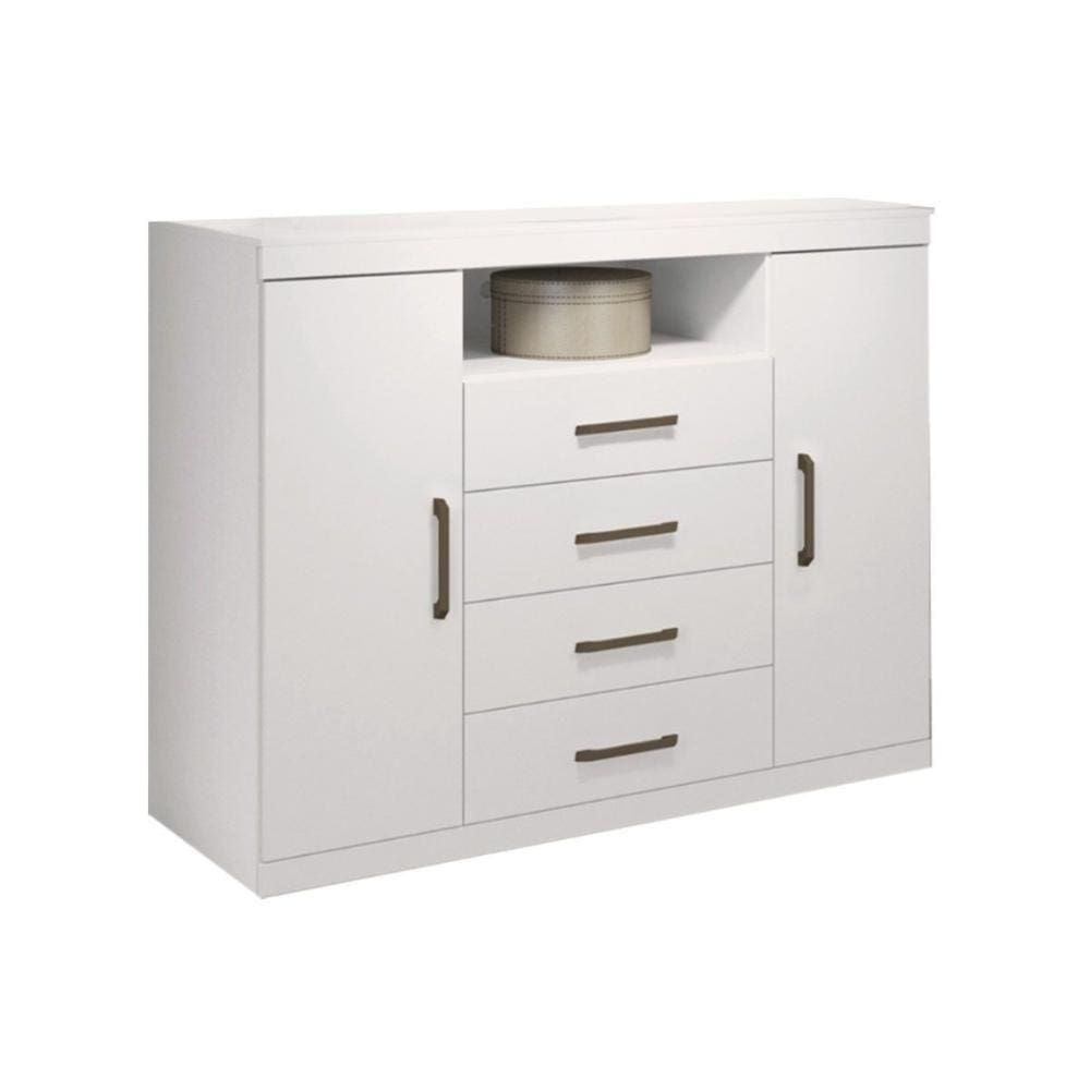 Cômoda Infantil Master C/ 2 Portas 1 Nicho E 4 Gavetas Branco - Santos Andirá