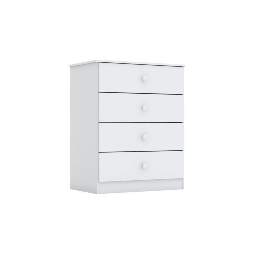 Cômoda Casal Labirinto 4 Gavetas Branco - Henn