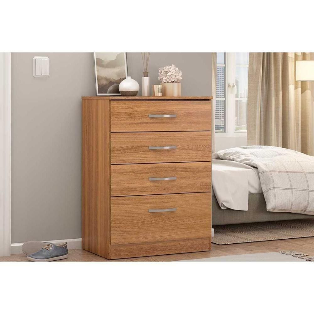 Cômoda Solteiro Astral C/ 4 Gavetas Amêndola - Demóbile