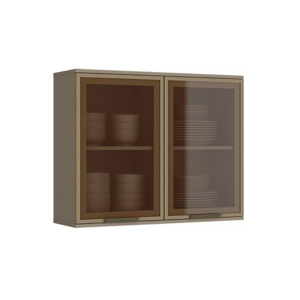 Armário Aéreo P/ Cozinha Connect 2 Portas C/vidro 80cm Duna - Henn