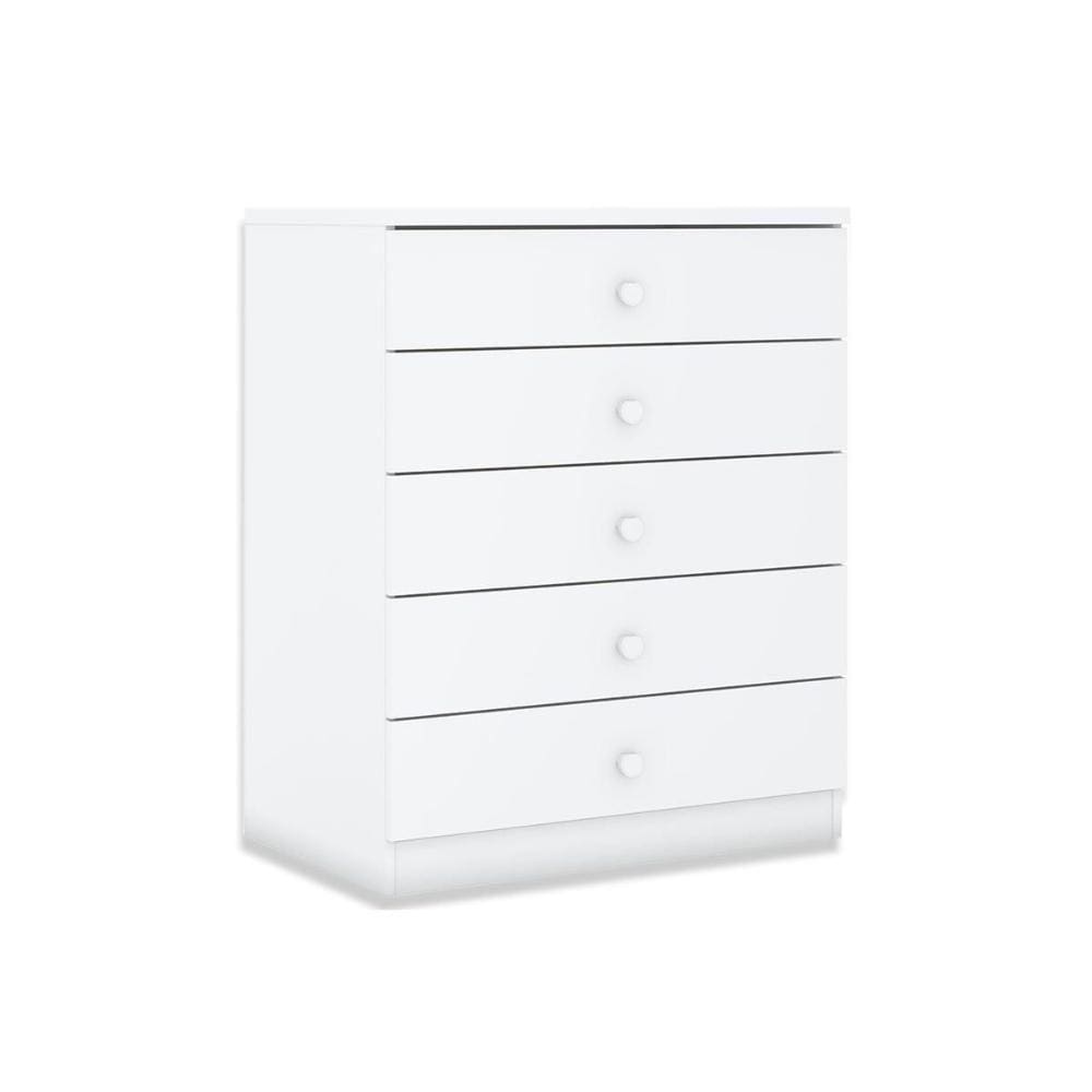 Cômoda Bebê Bala De Menta 5 Gavetas Branco - Henn