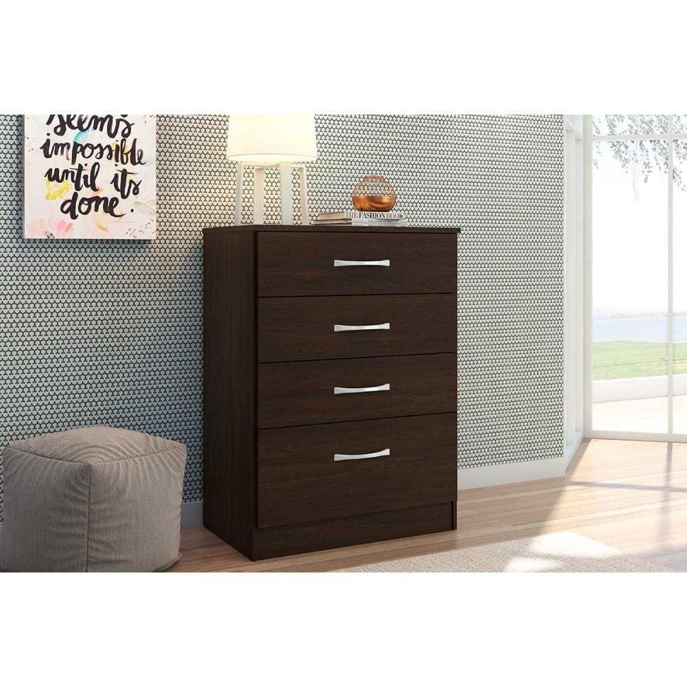 Cômoda De Quarto Astral C/ 4 Gavetas ébano - Demóbile