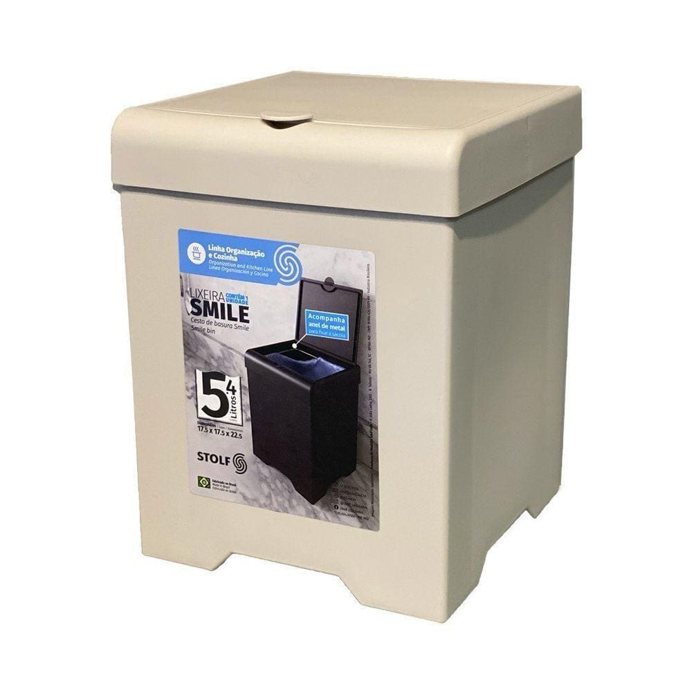 Lixeira De Pia Smile 5,4l - Stolf Areia