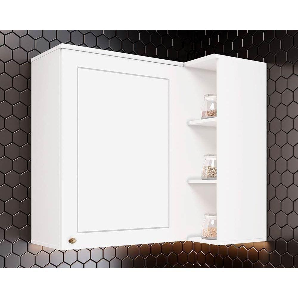 Armário De Cozinha Modulado Canto Reto Americana 1 Porta Branco - Henn