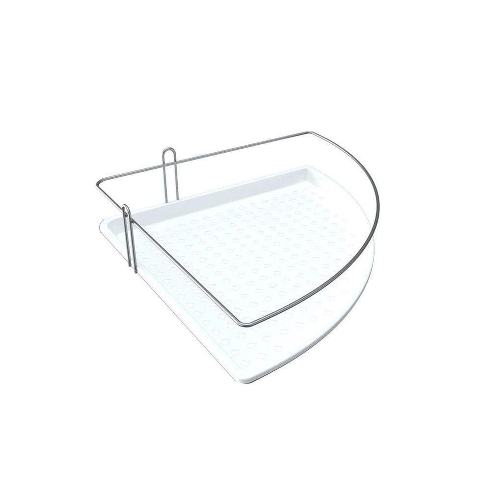  Porta Shampoo De Canto Aço Com Fundo Plástico - Stolf Branco