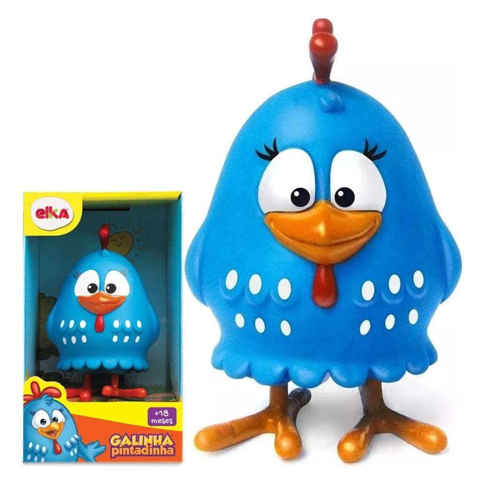 Brinquedo Macio Galinha Pintadinha Feita Em Vinil Fofo Material Maleável Atóxico 13 Cm