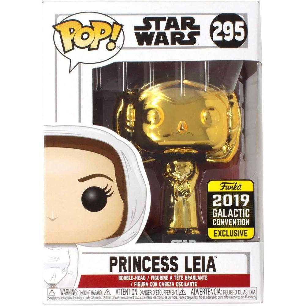 POP! Funko Star Wars Celebration (Gold Chrome) Princesa Leia #295 - 2019 Star Wars Galactic Convention Exclusive