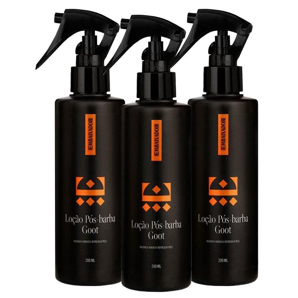 Kit 03 Loção Pós Barba Goot Embaixador 200Ml