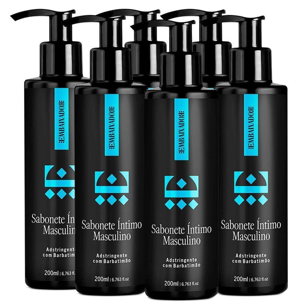 Kit 06 Sabonete Íntimo Masculino Embaixador 200Ml