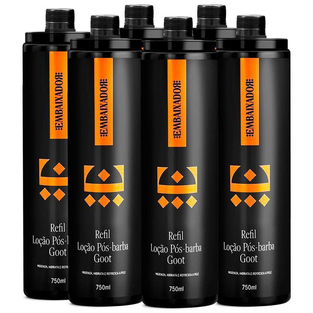 Kit 06 Loção Pós Barba Goot Embaixador 750Ml
