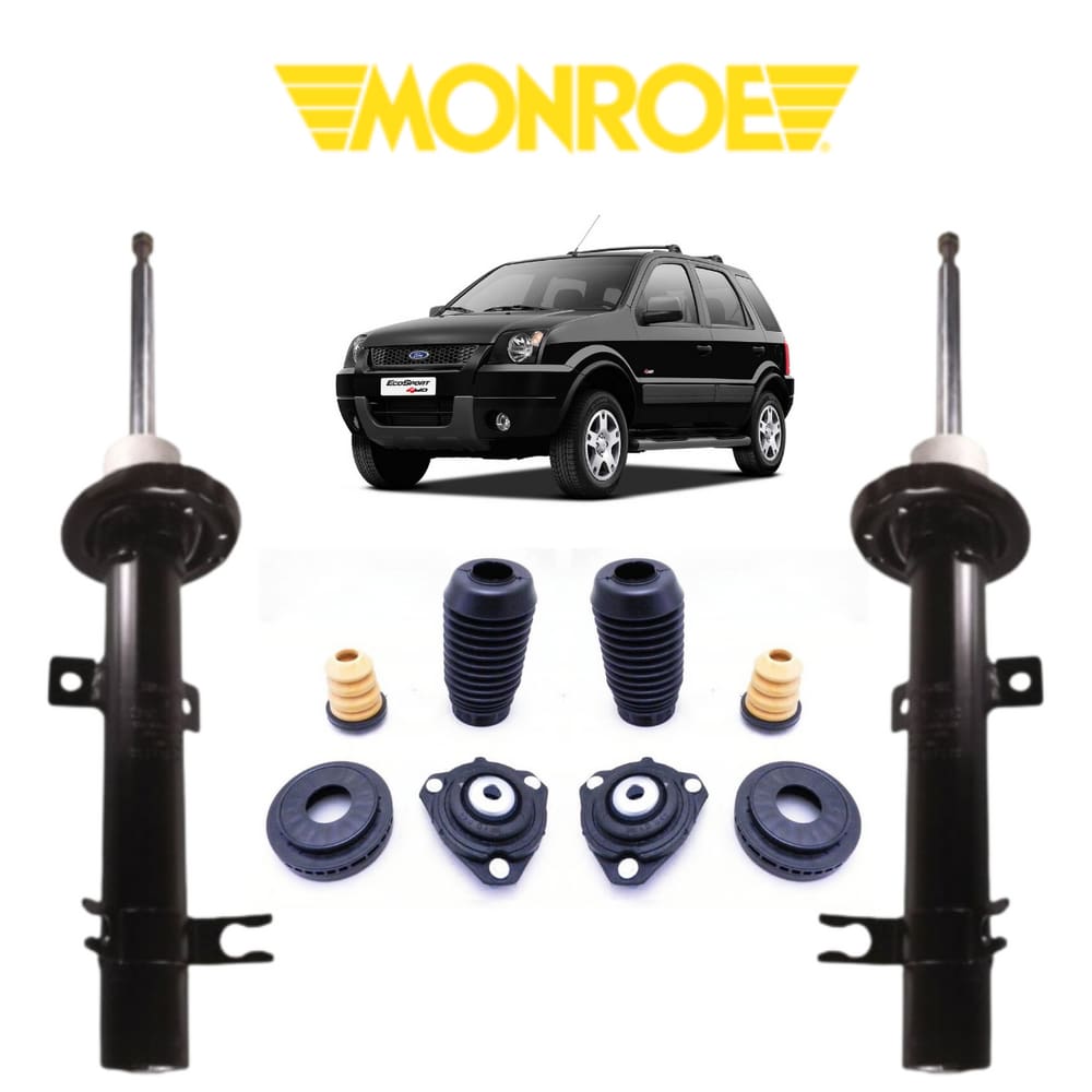 Kit Batente + 02 Amortecedor Ford Ecosport 2006 Dianteiro Monroe Direito/Esquerdo