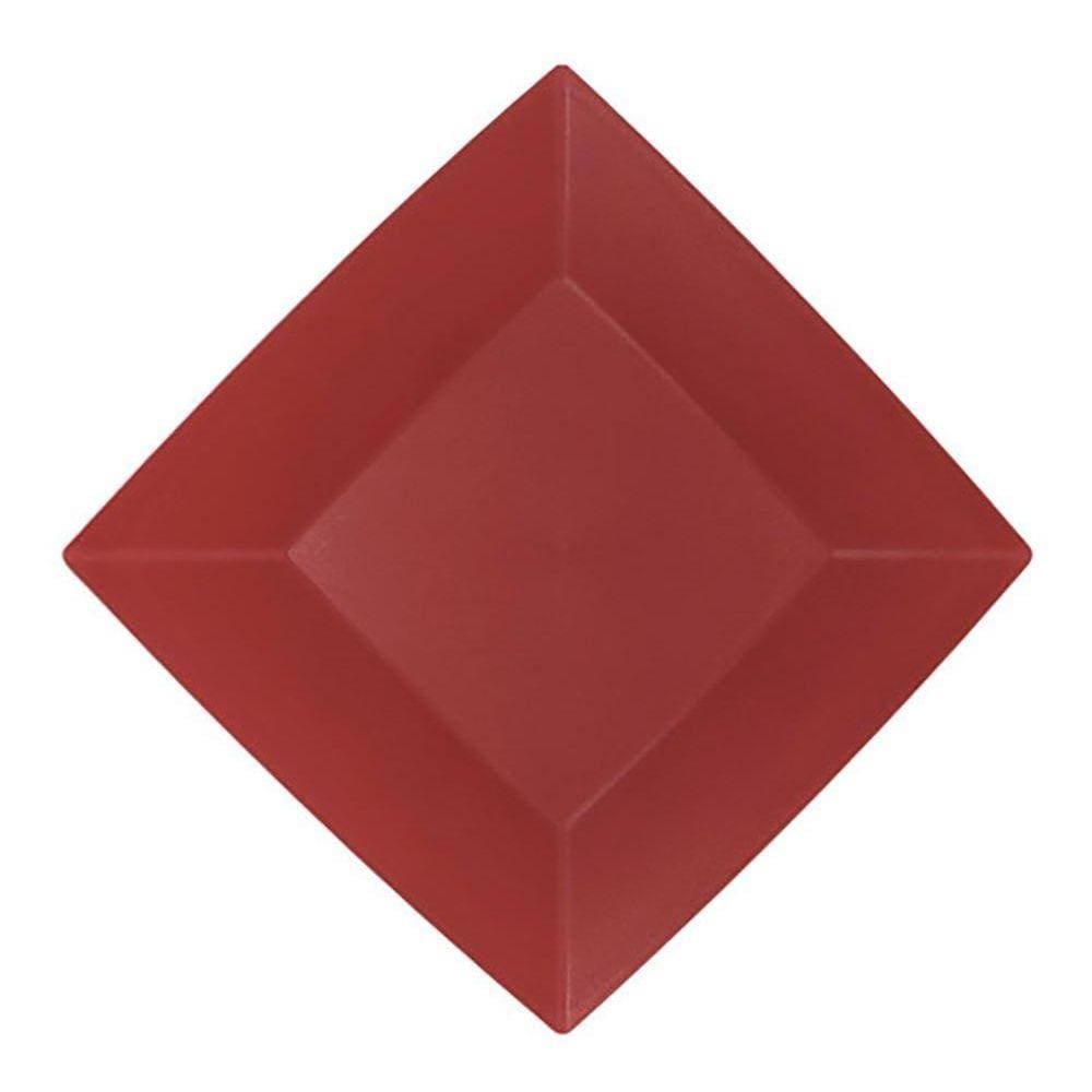 Kit 18 Prato Sobremesa Japonês Vermelho 17X17