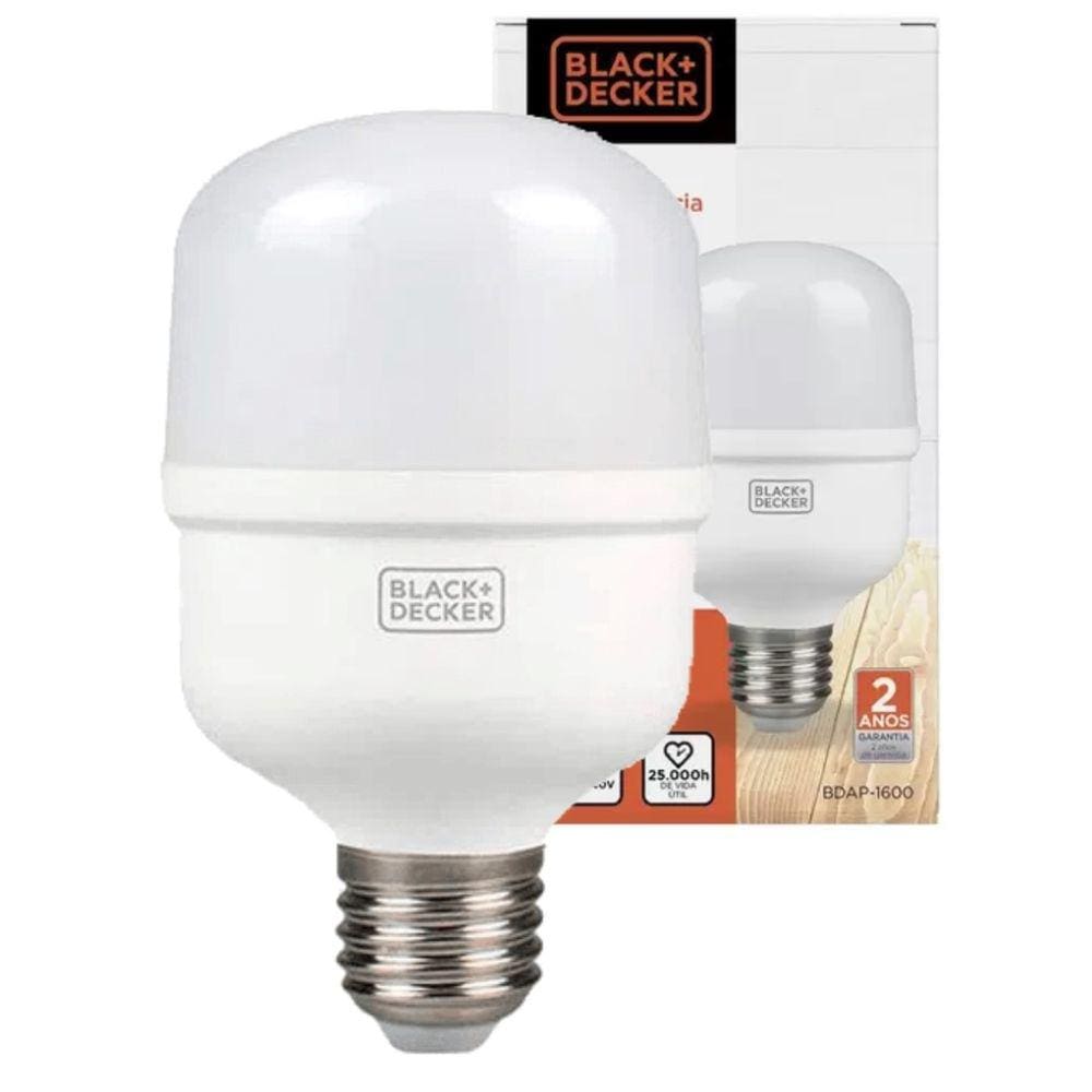 Lampada Led Alta Potencia Eco T70 20W 6500K BLACK+DECKER