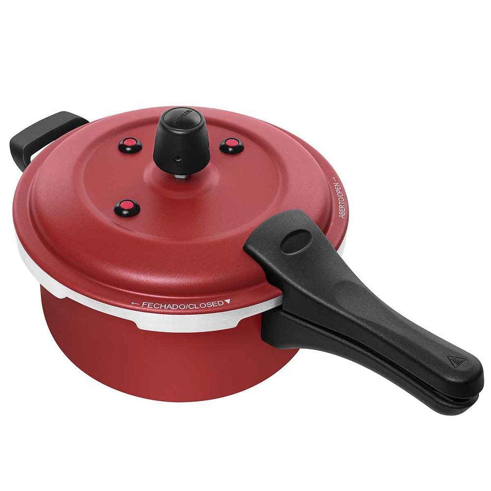 Panela De Pressão Antiaderente Fecho Externo 3 Litros Vermelho Patolux