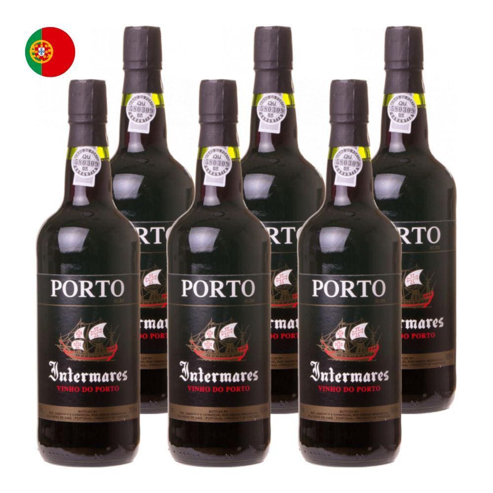 Kit 6 Vinhos Porto Intermares Ruby Tinto Portugal 750ml